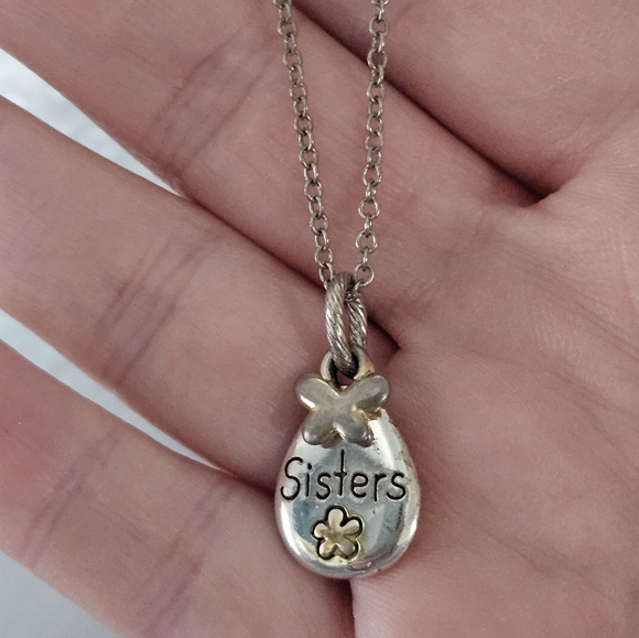 Brighton Sisters Inseparable Reversible Two Tone Small Pendant Necklace - Picture 3 of 7